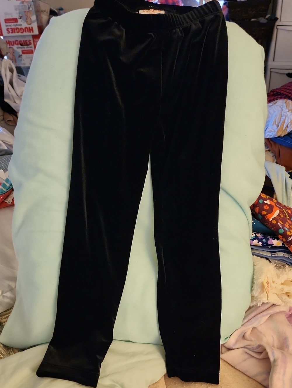 Sz XS (4/5) Cat & Jack Black Velvet Kids Leggings